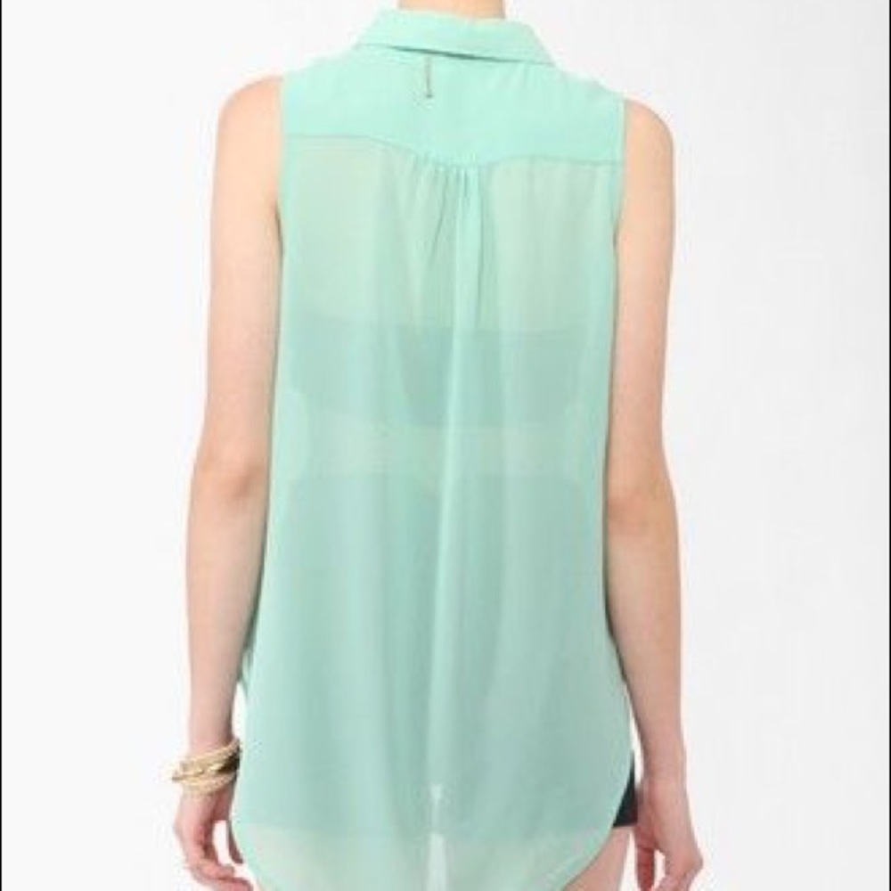 Mint Green High low Sleeveless Forever 21  shirt